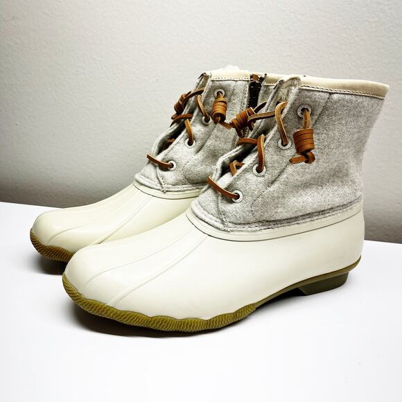 NEW Sperry Syren Gulf Duck Boots in Off White Womens Size 9.5 - Picture 1 of 7